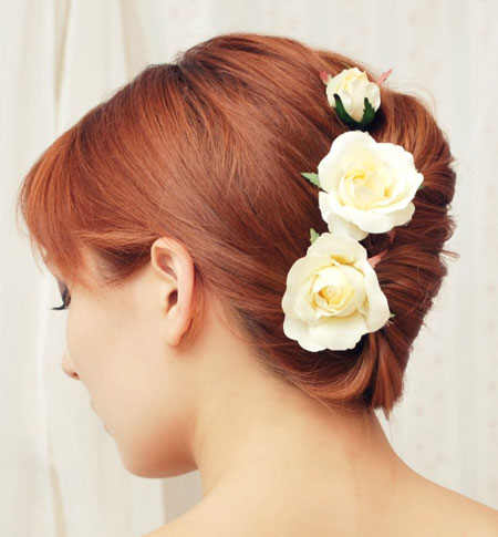 yellow rose hair clip