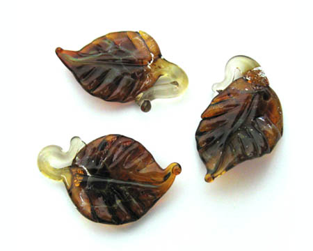 Lampwork Leaf Beads