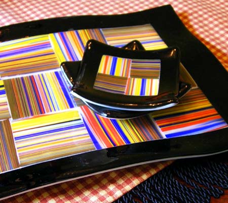 Fused Glass Platter Sushi Set